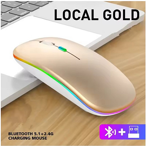 Мишка безшумна Macarone комп'ютерна перезаряджувана Bluetooth USB Різнокольорова (SH0000317)