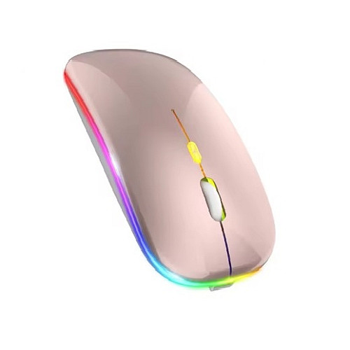 Мишка комп'ютерна Macarone безшумна перезаряджається Bluetooth USB Рожевий (SH0000318)