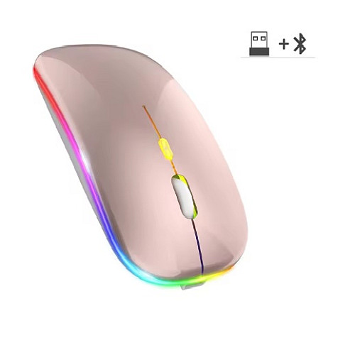 Мишка комп'ютерна Macarone безшумна перезаряджається Bluetooth USB Рожевий (SH0000318)