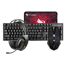Игровой комплект проводной T-Wolf TF-400 Gaming Combo Kit 4в1 USB 2.0 RGB Black (35859_3605430)