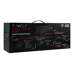 Игровой комплект проводной T-Wolf TF-400 Gaming Combo Kit 4в1 USB 2.0 RGB Black (35859_3605430)