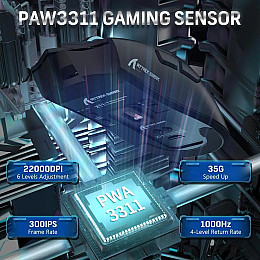 Мышь беспроводная игровая Attack Shark X11 PAW3311 22000 DPI 2,4G+Bluetooth Black