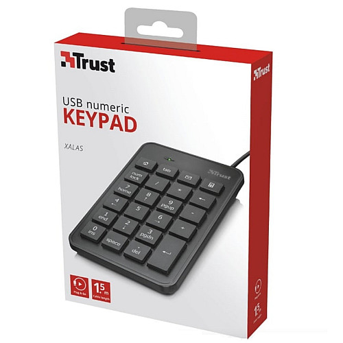 Клавіатура мембрана Trust Xalas 25486 USB-A Numeric Keypad 23 Key Чорний