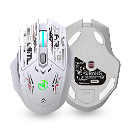 Мышь беспроводная HYSJ Т38 с аккумулятором и подсветкой 2,4G Bluetooth White