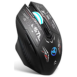 Мишка бездротова HYSJ Т38 з акумулятором та підсвіткою 2,4G Bluetooth Black