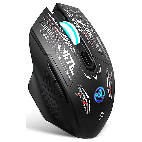 Мышь беспроводная HYSJ Т38 с аккумулятором и подсветкой 2,4G Bluetooth Black