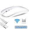 Мишка комп'ютерна Macarone Bluetooth USB безшумна перезаряджувана Білий (SH0000316)