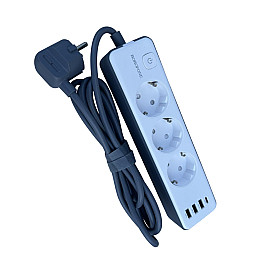 Сетевий подовжувач Borofone BAC9 16650 на 3 розетки 3 USB-А і 1 USB-C порт 2 м Білий (23757)
