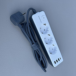 Сетевий подовжувач Borofone BAC9 16650 на 3 розетки 3 USB-А і 1 USB-C порт 2 м Білий (23757)