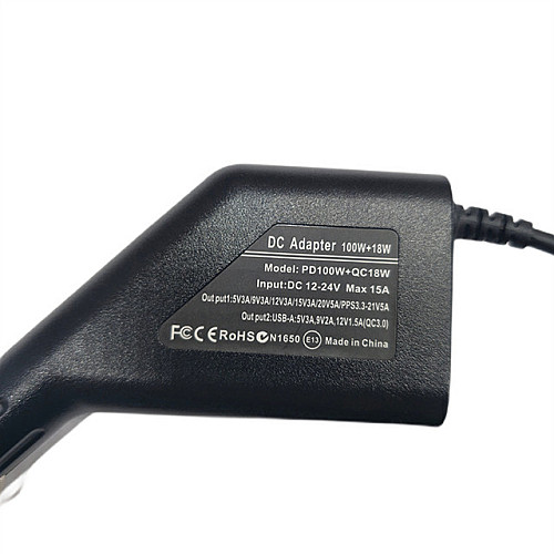 Автомобільний адаптер для ноутбука від прикурювача Type-C PD100W+QC18W 12-24V (CAR100WTypeC)
