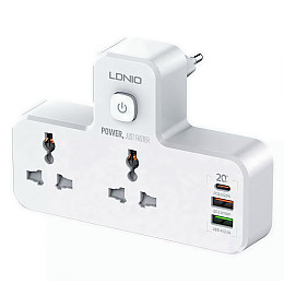 Сетевой фильтр переходник LDNIO SC2311 функция быстрой зарядки с ночником с USB на 2 розетки 20 W Белый (2104618548)