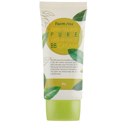 Матуючий ВВ крем для обличчя омолоджуючий Farmstay Green Tea Seed Pure Anti-Wrinkle BB Cream 40 г (8809317286365)