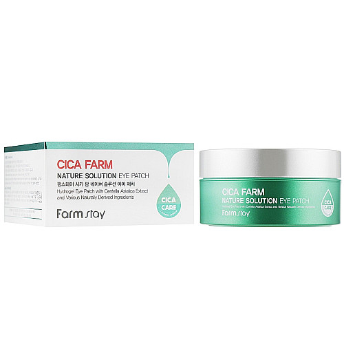 Гидрогелевые патчи под глаза с центеллой азиатской Farmstay Cica Farm Nature Solution Eye Patch 60 шт (8809460461145)