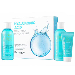 Набор для ухода за кожей на основе гиалуроновой кислоты Farmstay Hyaluronic Acid Super Aqua Skin Care 3 Set (8809426959457)