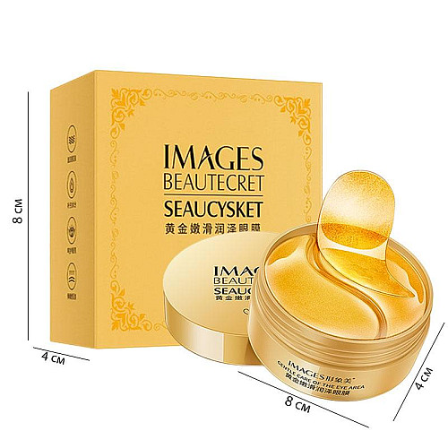 Гідрогелеві патчі в банці з золотом IMAGES Gold Lady Series Eye Mask 80 г 60 штук/30 пар