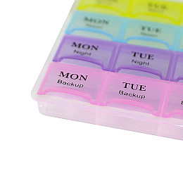 Таблетниця-органайзер для таблеток Lesko FY-8827 на 28 відділень 210 х 120 мм Різнокольоровий (7010-24507)