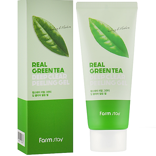 Пилинг-гель для лица с экстрактом зеленого чая Farmstay Real Green Tea Clear Peeling Gel 100 мл (8809426959389)