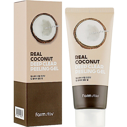 Мягкий пилинг-гель для лица с экстрактом кокосам FarmStay Real Coconut Deep Clear Peeling Gel 100 мл (8809426959365)