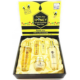 Набор по уходу за кожей лица с экстрактом меда и коллоидным золотом Farmstay Honey & Gold Essential Skin Care (8809237820892)