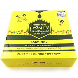 Набор по уходу за кожей лица с экстрактом меда и коллоидным золотом Farmstay Honey & Gold Essential Skin Care (8809237820892)