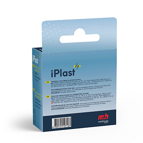 Пластырь хирургический на полимерной основе iPlast 5 м х 1,25 см Белый