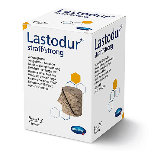 Еластичний бинт високої розтяжності Paul Hartmann Lastodur® straff/strong/Ластодур тугий 8см х 7м 1шт