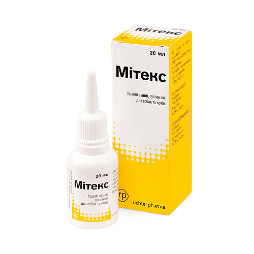 Митекс краплі вушні Richter Pharma суспензія 20 мл