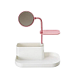 Органайзер для хранения косметики RIAS 7009 настольный с зеркалом White-Pink (3_01931)