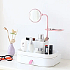 Органайзер для хранения косметики RIAS 7009 настольный с зеркалом White-Pink (3_01931)