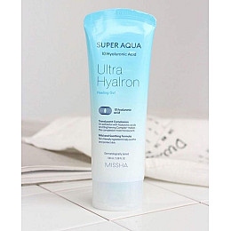 Увлажнюючий пілінг-скатка на основі 10 видів гіалуронової кислоти MISSHA Super Aqua Ultra Hyalron Peeling Gel 100 мл (8809643520126)
