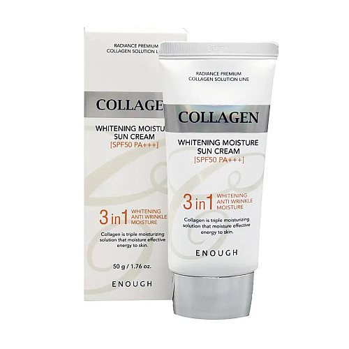 Солнцезащитный крем с морским коллагеном 3в1 Enough Whitening Moisture Sun Cream SPF50 PA+++ Collagen 50 мл (8809605870252)