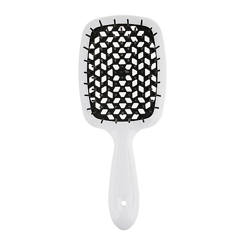 Щітка для волосся біла з чорною Superbrush Janeke