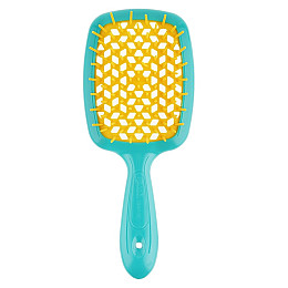 Щітка для волосся бірюзова з жовтим Superbrush Janeke