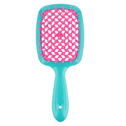 Щітка для волосся бірюзова з рожевим Superbrush Janeke