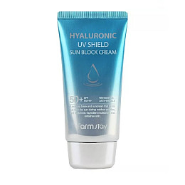 Солнцезащитный крем SPF50+ PA++ HYALURONIC UV SHIELD SUN BLOCK CREAM Farmstay 70 мл