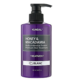 Питательный кондиционер с медом и маслом макадамии Honey & Macadamia Protein Hair Treatment Blanc Kundal 500 мл