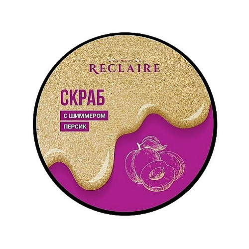 Сяючий скраб для тіла з шиммером Персик Reclaire 200 мл