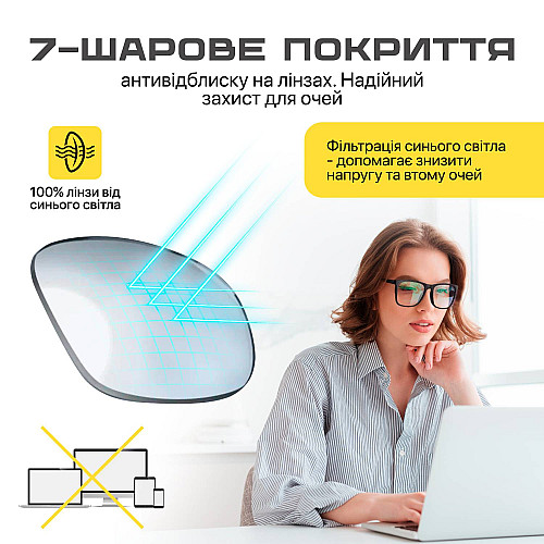 Захисні окуляри для комп'ютера No Brand універсальні з блокуванням синього світла (SEN-ABG)