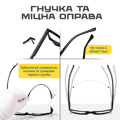 Захисні окуляри для комп'ютера No Brand універсальні з блокуванням синього світла (SEN-ABG)