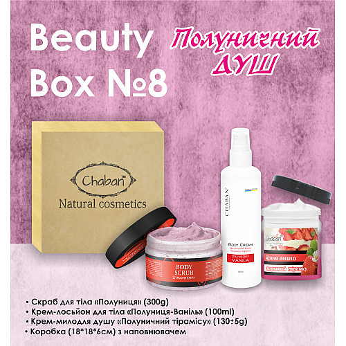 Подарочный набор Beauty Box ТМ Chaban №8 Клубничный душ