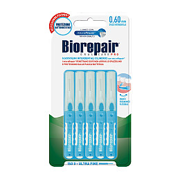 Интердентальная щетка с гидроксиапатитом BioRepair Ультратонка 0,60 мм Бело-голубой 5 шт (8017331058305)