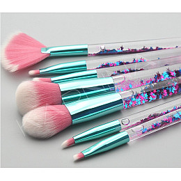 Набор кистей для макияжа с блестками 7шт Merry are blue crimson