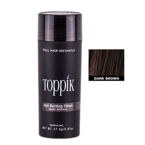 Загуститель для волос пудра Toppik Hair Building Fibers темно-коричневий dark brown 27.5 г (db-02)