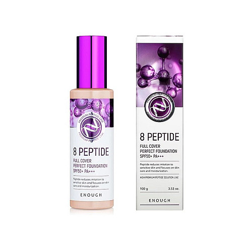 Тональный крем для лица Enough 8 Peptide Full Cover Perfect Foundation SPF50+ PA+++ 100 мл (8809605870962)