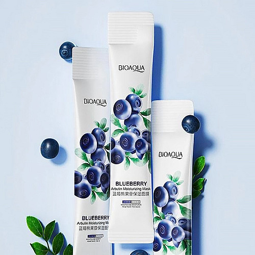 Маска для обличчя нічна в стиках Bioaqua Blueberry Arbutin Moisturizing Mask
