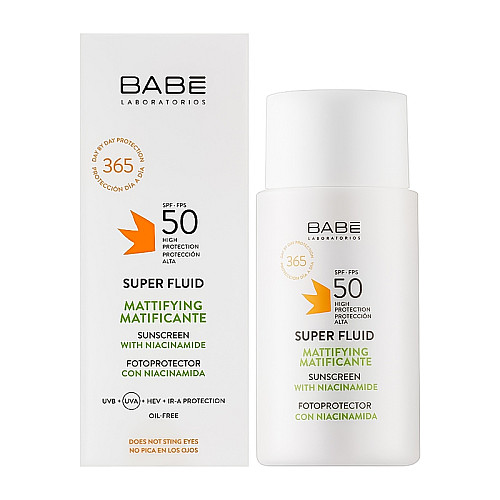 Солнцезащитный флюид с матующим эффектом SPF 50 BABE Laboratorios 50 мл