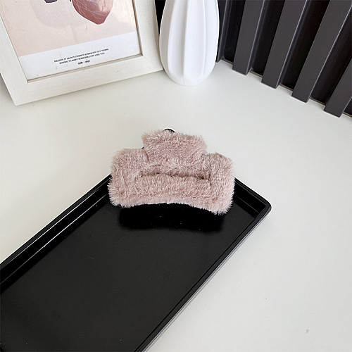 Крабик плюшевий для волос ANbeauty Квадрат 4,5х9 см коричневий (AN0103273)