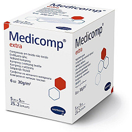 Стерильні сорбційні серветки з нетканого матеріалу Paul Hartmann Medicomp Extra 5х5 см 2х25 шт