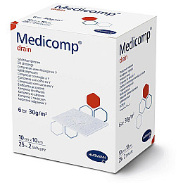 Стерильні сорбційні серветки Paul Hartmann Medicomp drain 10х10 см 2х25 шт