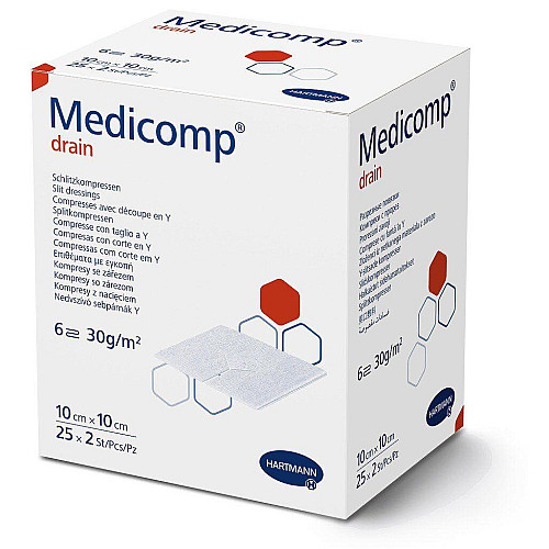 Стерильні сорбційні серветки Paul Hartmann Medicomp drain 10х10 см 2х25 шт